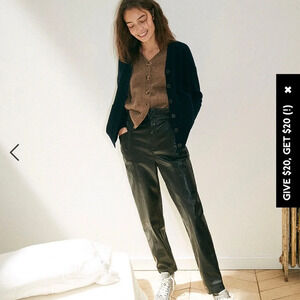 Madewell Vegan leather pull on paperbag pants